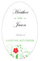 Flowers Oval Wedding Labels